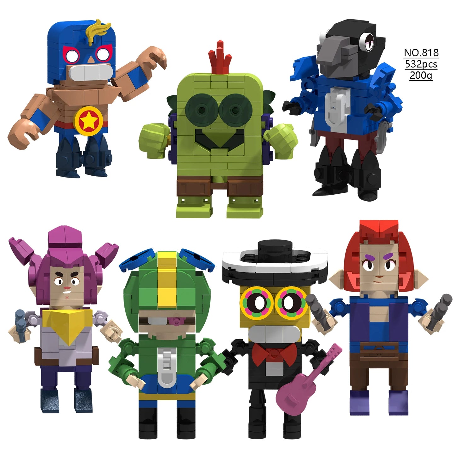 Mini Anime Brawl Stars Figures Pack Fashion Original Decorations Cartoon Heroes Model Dolls Boys Christmas Gifts Collectible