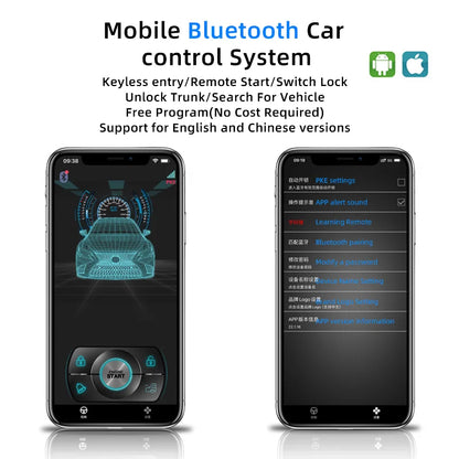 Universal Car Push Button Start Stop Keyless Entry Starter System Cell Phone Bluetooth APP PKE Remote Control Ignition Car Alarm