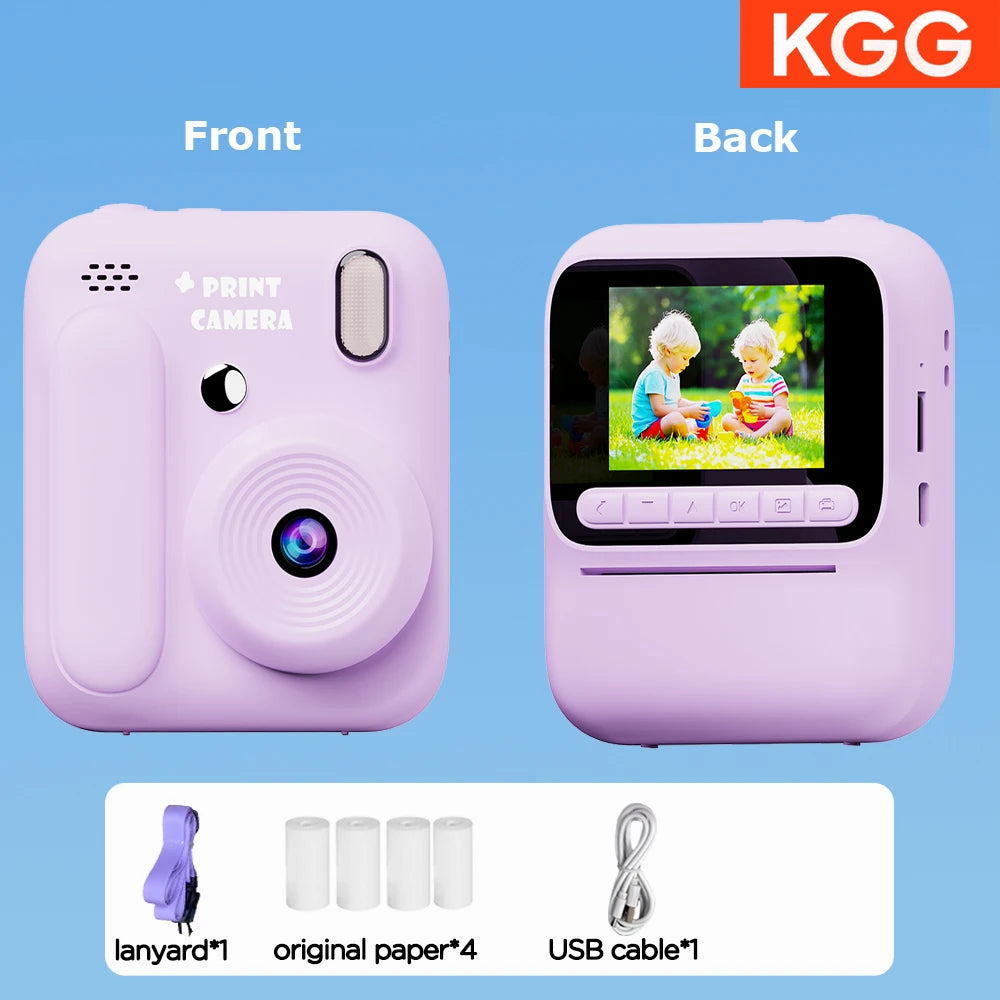 Kids Instant Camera Color Printing Camera 32GB 1080P Thermal Print Toys Camera Print Photo Video Games Music Children Gift
