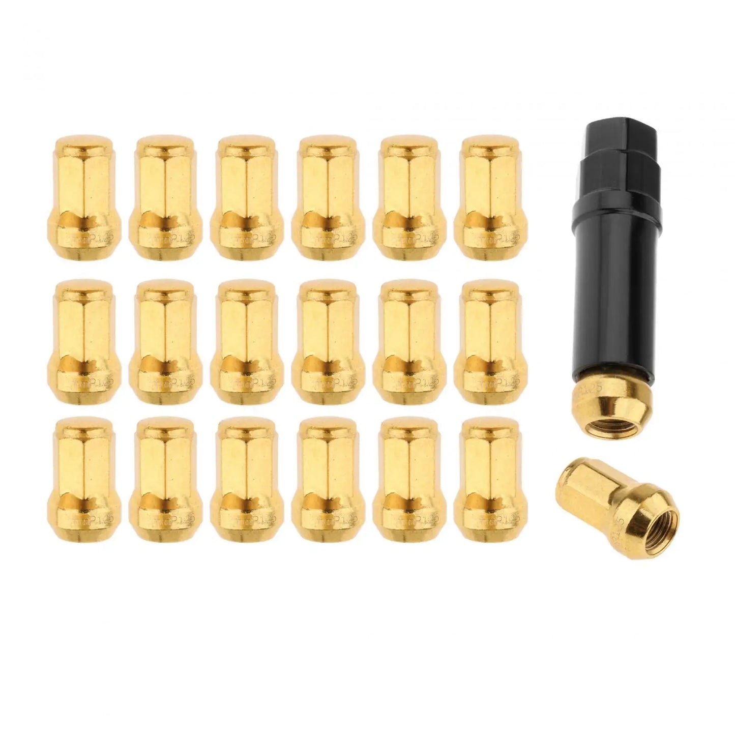 Wheel Lug Nuts Replacement Set M12 Cold Forged Carbon Steel Socket Key for Automotive Tire Maintenance