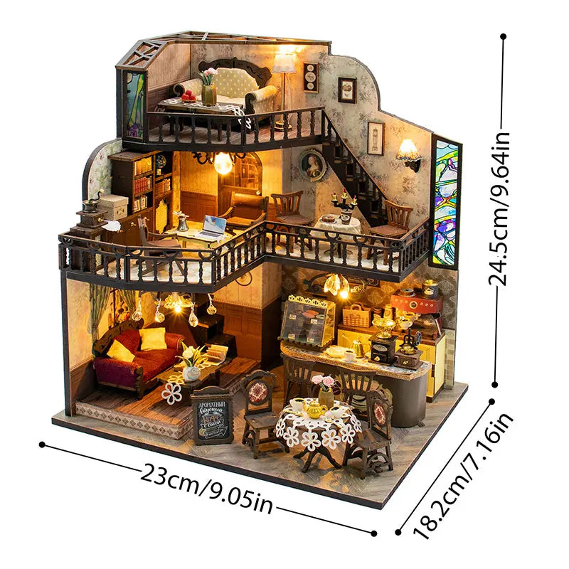DIY Wooden Miniature Doll House 3D Puzzle Assembly Building Toys Kits Small Room Dollhouses Wooden Toys For Xmas Gifts