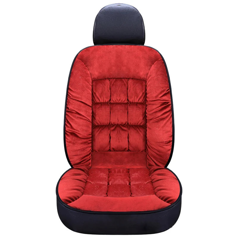 New Winter Luxury Car Seat Cushion 2025 Plush Plaid Thickening Warm Suv Universal Front Single Seat Cover Comfortable Breathable
