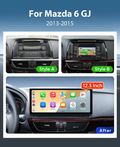 Ainavi 12.3 inch Car Radio For Mazda 6 GJ Series Atenza 2013 2014 2015 Wireless Carplay Android Auto 4G Car Multimedia Player