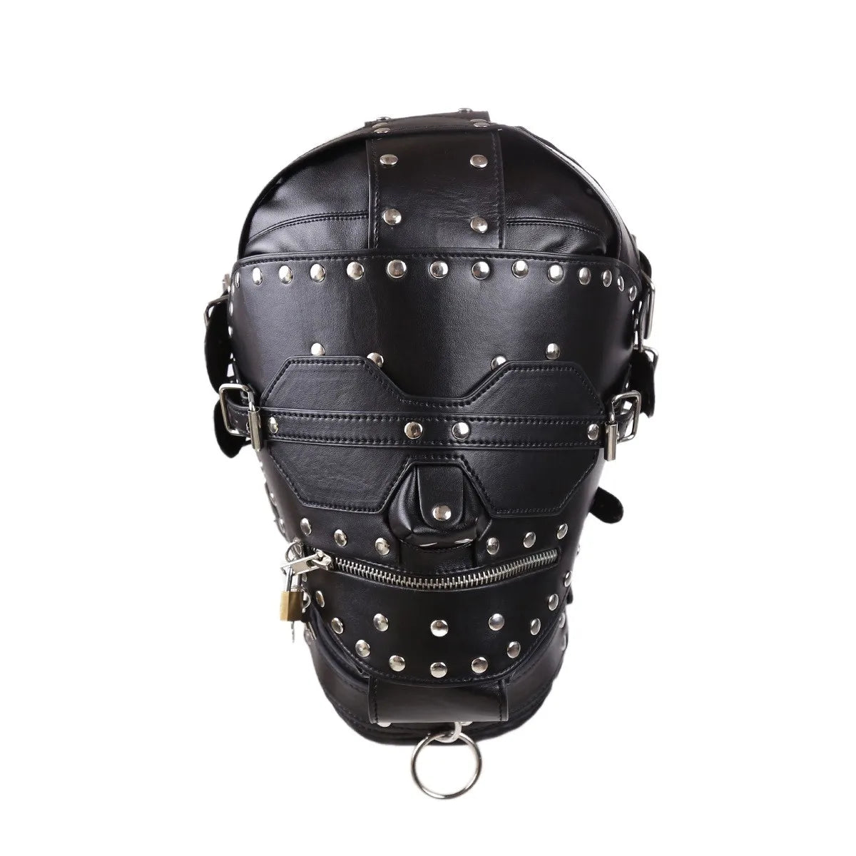 PU Leather Adult products SM Sex Full Head Bondage Hood Headgear Mouth Open Lockable Gimp Bondage BDSM Sex Toy for Couple