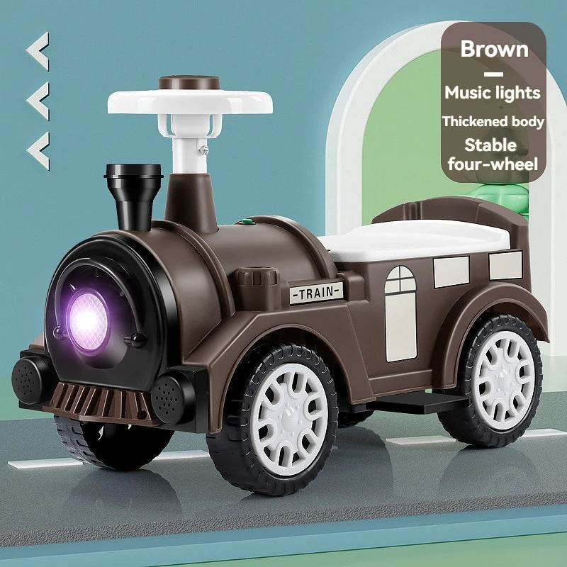 Ride on Toys for Kids Ride On Train with Lights & Music Retro Balance Bike Balance Car Toy Birthday Gift for Toddlers Boys Girls