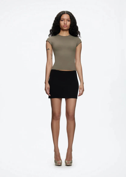 Tank Basic Slim-Fit Round-Neck T-Shirt, High-Elastic Slim-Fit Slimming Hot Girl Style Short Top, Versatile Hot Girl Style Everyday Outerwear Top, High-Elastic Slim-Fit T-Shirt