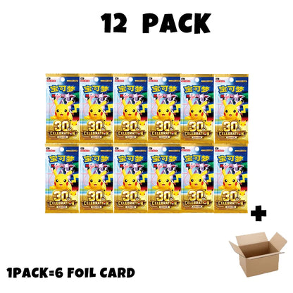 New Pokemon 30th Anniversary All Foil Cards Chinese Ver Booster Pack Special New PTCG Sealed FUR Pikachu Cards For Collection
