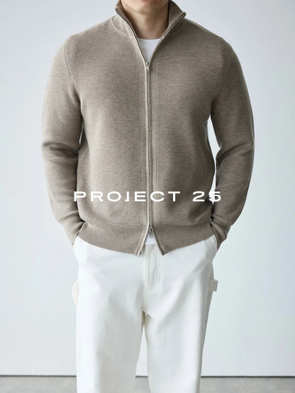 PROJECT 25 Men Soft Knit Cardigan Sweater Solid Color Casual Loose Warm Lightweight Office Commute Daily Wear All Match Outerwea