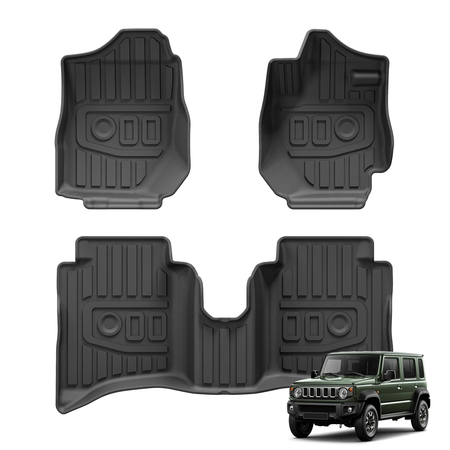 Smabee RHD for Suzuki Jimny XL 5-Door Auto Transmission 2023-Onwards Car Floor Mats Trunk Pad TPE 3D Foot Mat Black