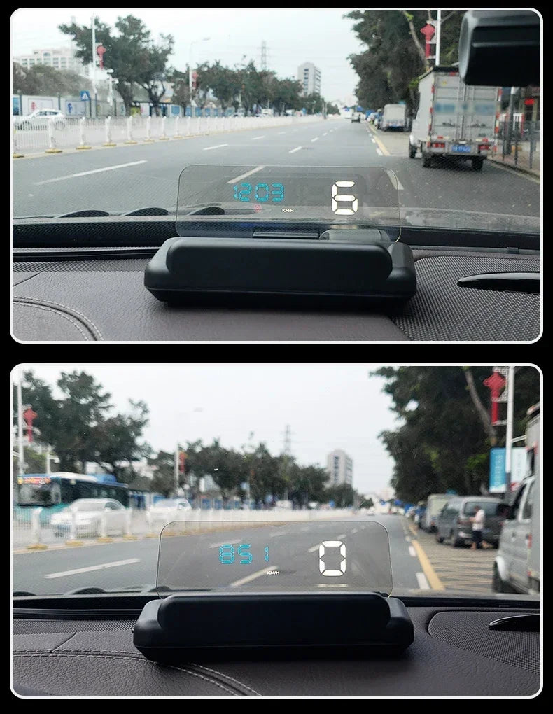 C500 BLUE OBD /T900 GPS HUD Gauge Display Car Head Up Display LCD Car Turbo Gauge Digital Odometer Universal Speed On-board Comp