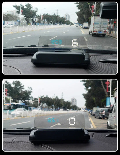 C500 BLUE OBD /T900 GPS HUD Gauge Display Car Head Up Display LCD Car Turbo Gauge Digital Odometer Universal Speed On-board Comp