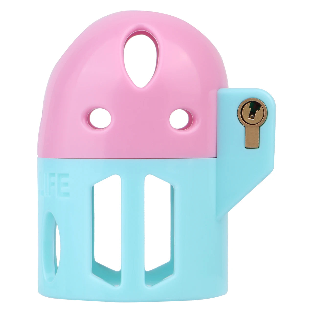 FRRK ABS Mixed Color Male Chastity Cage Lightweight Breathable Hollow Straight Plastic Cock Lock No Base Rings Ergonomic Design