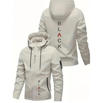 Men'S All-Season Heavy-Duty Motorcycle Jacket - Full-Zip Windproof Hooded Jacket，Commuting, Travel, Outdoor Activities