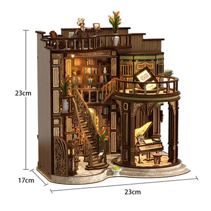 DIY Gothic Book Nook Kit 3D Wooden Miniature Dollhouse with Furniture Handmade Craft Bookshelf Insert Creative Home Decor Gifts