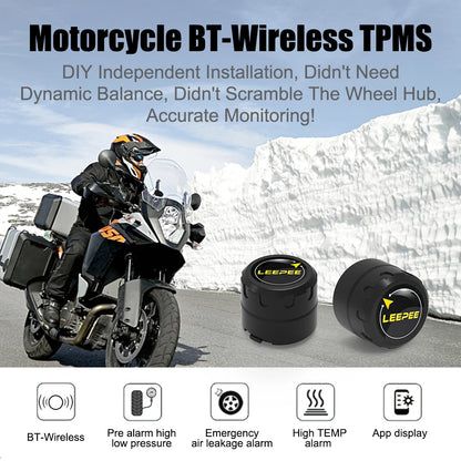 Motorcycle TPMS With 2 External Sensors Bluetooth-Compatible 4.0 5.0 Android/IOS Tire Pressure Monitoring System