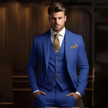 High Quality Black Men's wedding Suits Smart Cusual 3 Piece Custom Slim Fit Male Blazer Wedding Groom Tuxedos Costume Homme