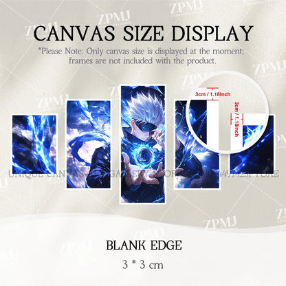 Anime Jujutsu Kaisen Character 5PCS Home Decor Canvas Paintings Pictures Wall Art Printed Poster No Frame Artwork Living Room