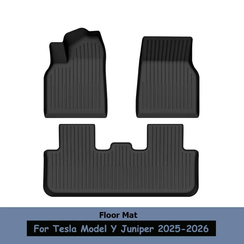 For Tesla Model Y Juniper 2025 2026,7-Pieces All-Weather TPE Floor Mats, Car floor mat accessories Waterproof and easy to clean