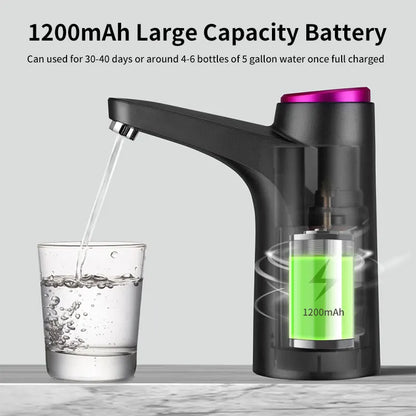HiPiCok Electric Water Dispenser with Universal Bucket Cap Water Bottle Pump USB Automatic Water Pump for any Gallon Bottle