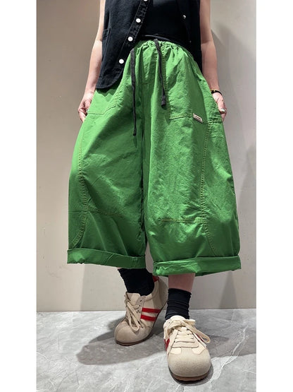 Amax LuluE 2026 Japanese Design Soild Pants Females Summer Fashion Loose Elegant Harem Trousers Womens Vintage Leisure Clothes