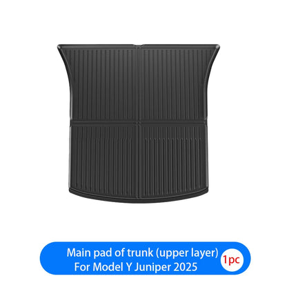 For New Tesla Model Y Launch 2026+ Juniper 2026+ TPE Floor Mats & Cargo Liner, All Weather Trunk Mats Floor Liner Backrest Mats