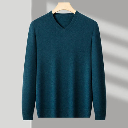 New Sweatwear Men's V Neck Basic Solid Color Sweaters Round Neck Elastic Pullovers Warm Autumn Knitted Oversized Sweater Men