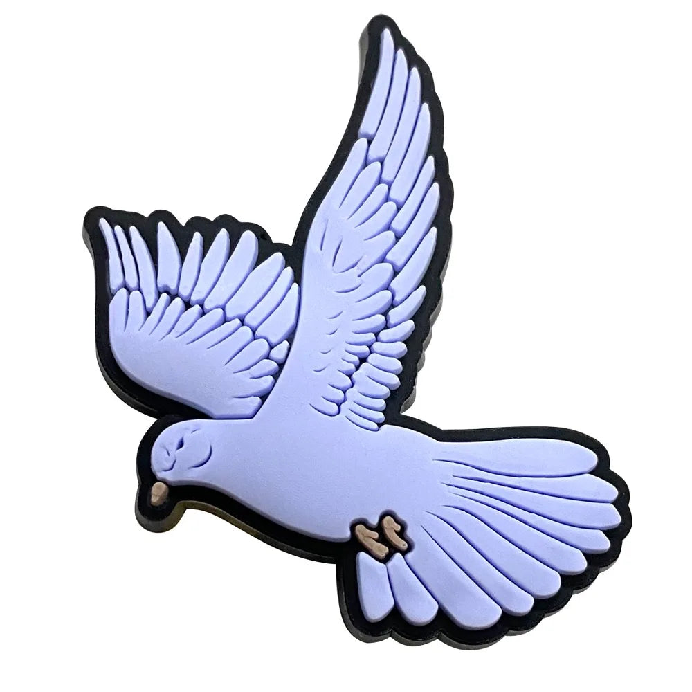 16-100Pcs Wholesale Dove of Peace PVC Shoe Buckle Charms Mix Pigeon Adult Clog Ornaments For Birthday Present