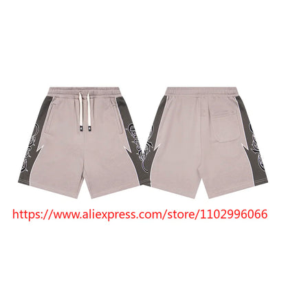 Real Photo Men's High Quality GOD High Street SPEED Shorts Streetwear Elastic Waist Drawstring Casual Sports Pants in Stock