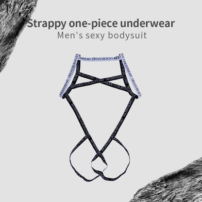 Fashion Harness Straps Body Bondage Costume Men Bra Sexy Underwear Nightclub Erotic Hollow Out Performance Tank Top Clothing