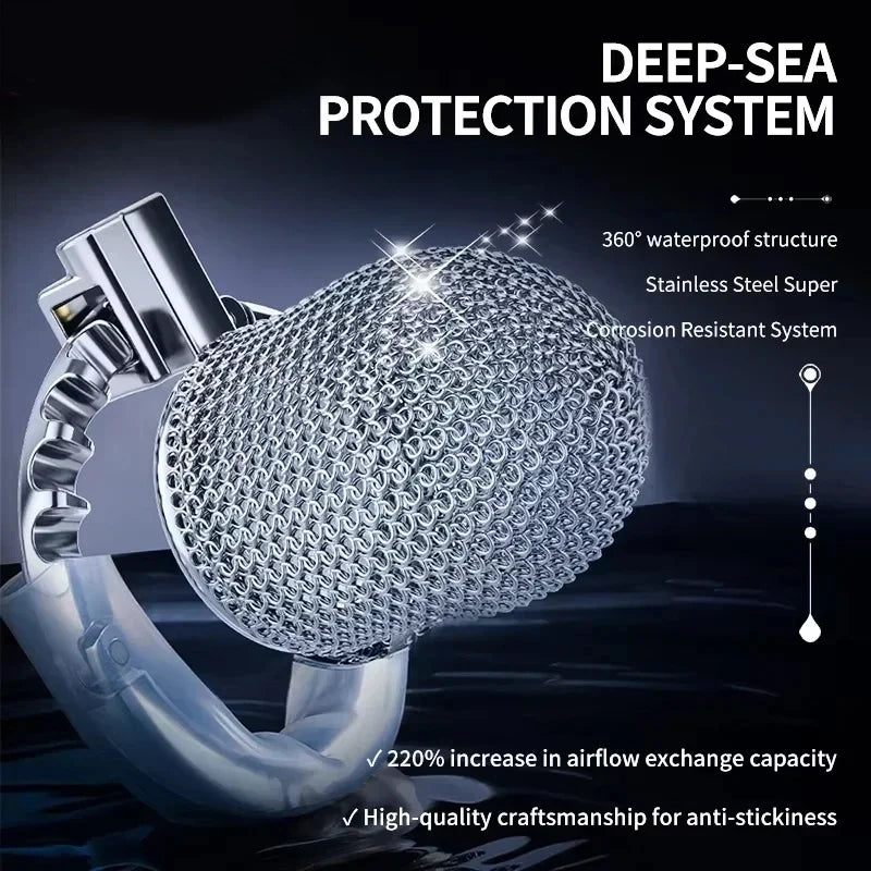 Metal Mesh Male Chastity Cage For Men One-Piece Adjustable Snap Ring CB Cock Cage SM Penis Urethra Lock BDSM Adult Sex Toys