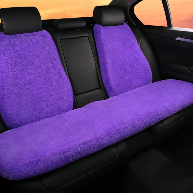 2/3/4pcs Super Soft Fluffy Rabbit Faux Fur Car Seat Cover Winter Plush Warm Thick Home Car Seat Cushion Pad Neck/Waist Pillow