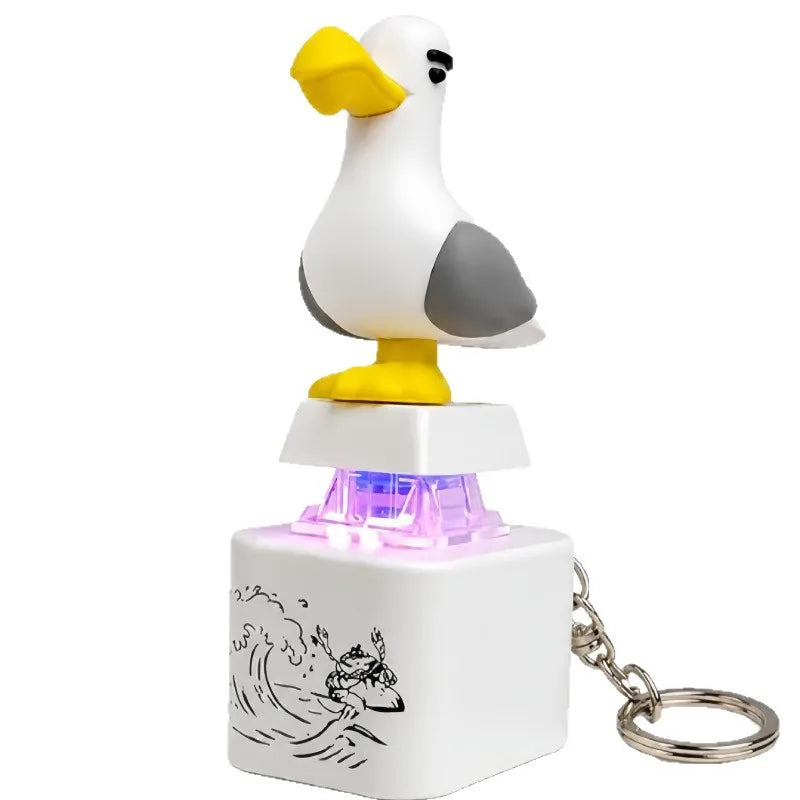 New Mine Bird Voice Keys Luminous Electronic Pendant Keyboard Decompression Sound Little Seagull Creative Keychain USB Model