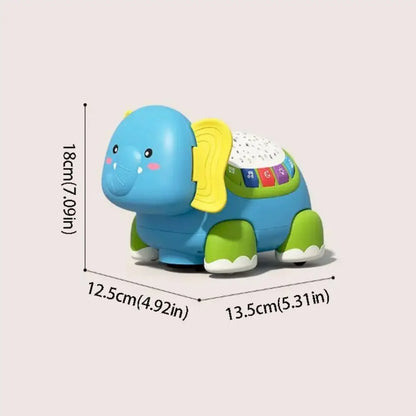 Light Up Light Sound Remote Crawling Elephant Colorful Light Up Timer Function Early Developmental Baby Crawling Tummy Time