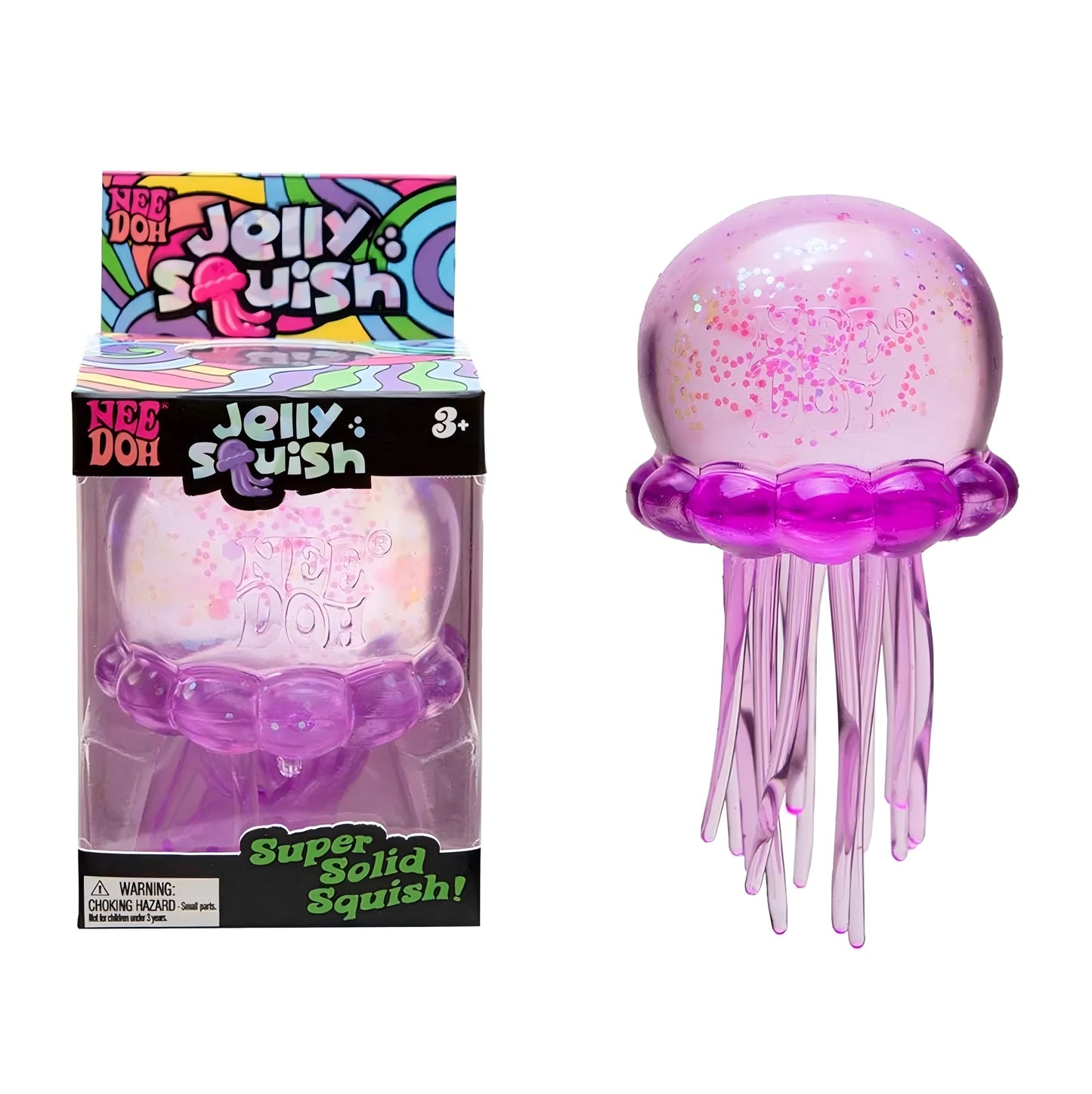NeeDoh Trending Jellyfish & Cube Squish Toy, Soft Jelly Squeeze Stress Relief Fidget Toy, Sensory NeeDoh for Kids & Adults