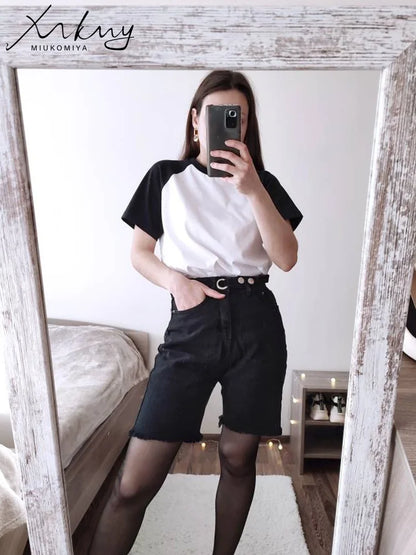 Simple White Oversize T-shirts For Women Cotton Summer Green T Shirts Women Short Sleeve Loose Blue T Shirt Women Yellow Top Tee