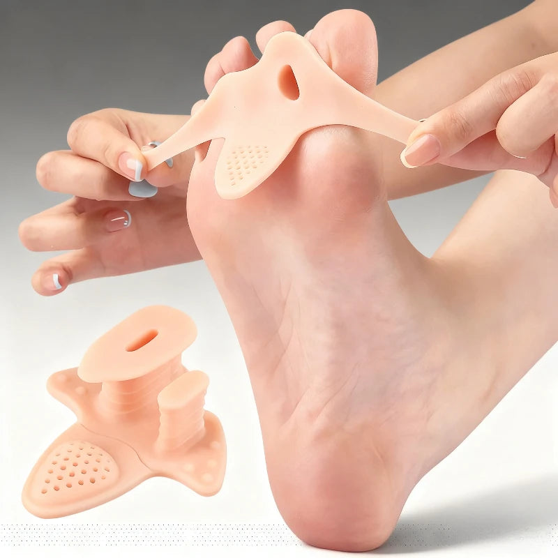 New 8 Pairs Forefoot Pad Hallux Valgus Toe Separator Soft Massage Clamp Forefoot Pad With Holes Thickened Sole Toe Separator