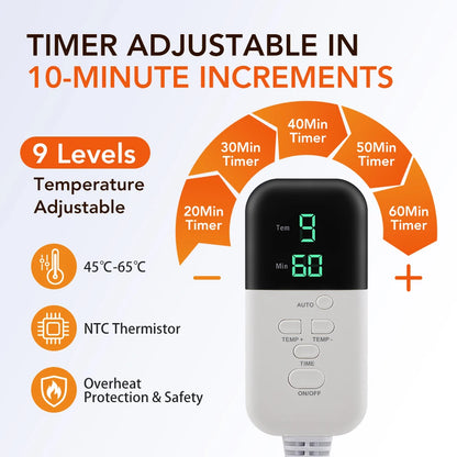 9 Temp 5 Timer PU Leather Hair Steamer Cap Waterproof Thermal Heat Cap for Home Hair Care Styling Tools Hair Care Spa Hat