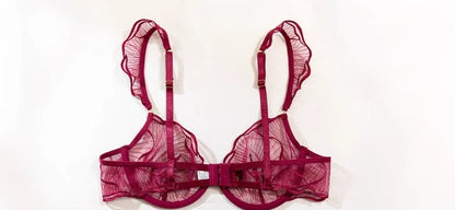 Sexy French Flower Embroidery Lace Bra Set Pure Desire Ultra Thin Push Up Wirefree Comfort Romantic Niche Bralette S-XL MOYISU