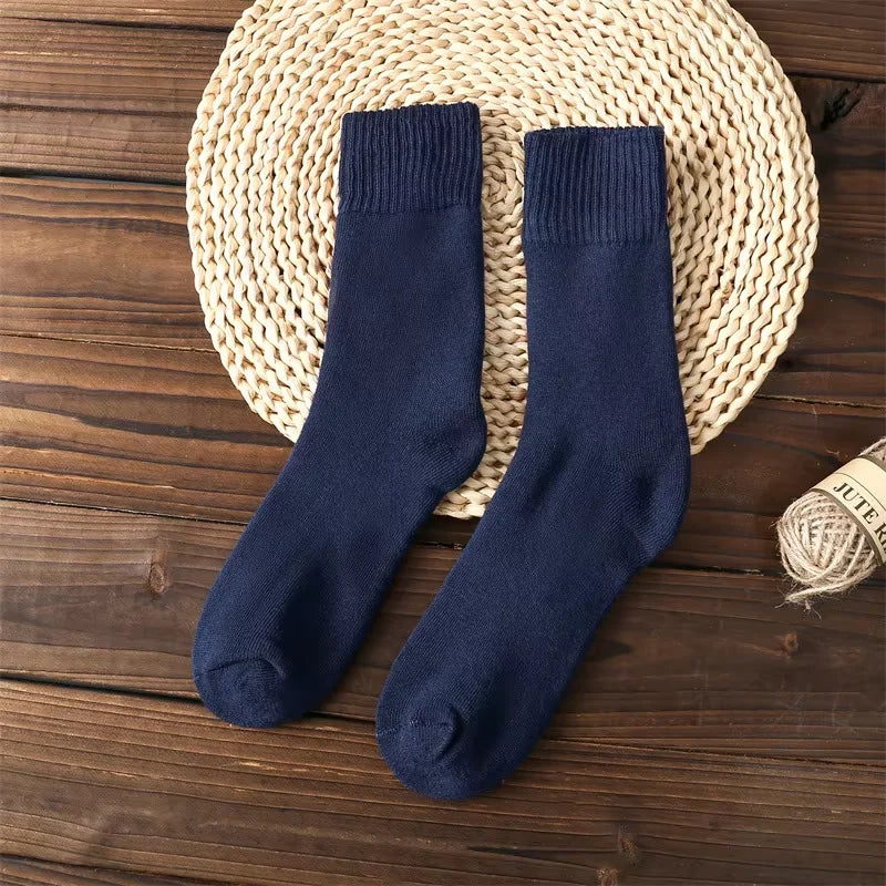 5 Pairs Premium Thickened Business Seasonal Versatile Stylish Mid-calf Socks for Men Anti-odor Mid-calf Athletic Socks