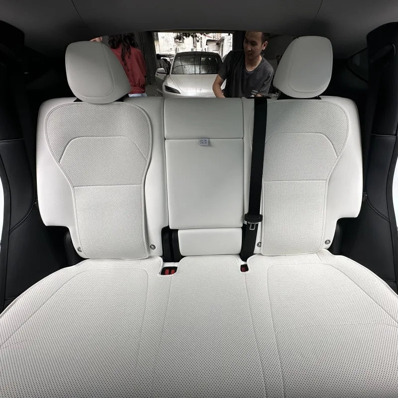 For New Tesla ModelY Juniper 2025  PU Seat Cushion Punching Breathable Universal Split Car Seat Protector Interior Accessories