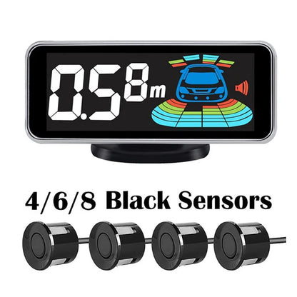 Multiple Radar Parking Sensor Kit Backlight Parktronic LED Display System Backup Monitor Detector Assistant 4/6/8 Sensor Alarm
