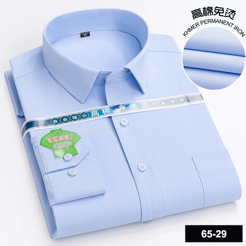 Men's Long Sleeve Casual Shirts Fashion Print Cotton Standard Fit Button Pocket Soft Shirts For Man Office Business Dress New