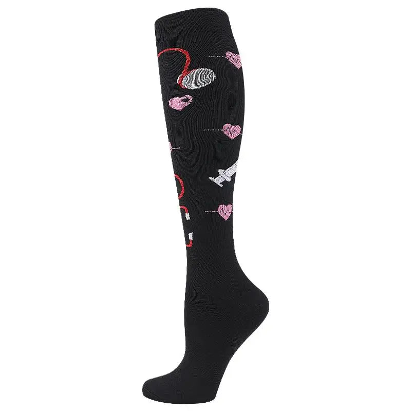 58 Styles Compression Socks 30 Mmhg Heart Star Stripe Socks New Unisex Golfs Tube Thigh Men Outdoor Long Pressure Stockings