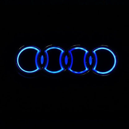 18*5.8CM is suitable for 5D Audi refitting personalized decorative light Q3 A3 Q5 TT A5 A8 rear logo LED light emitting logo.