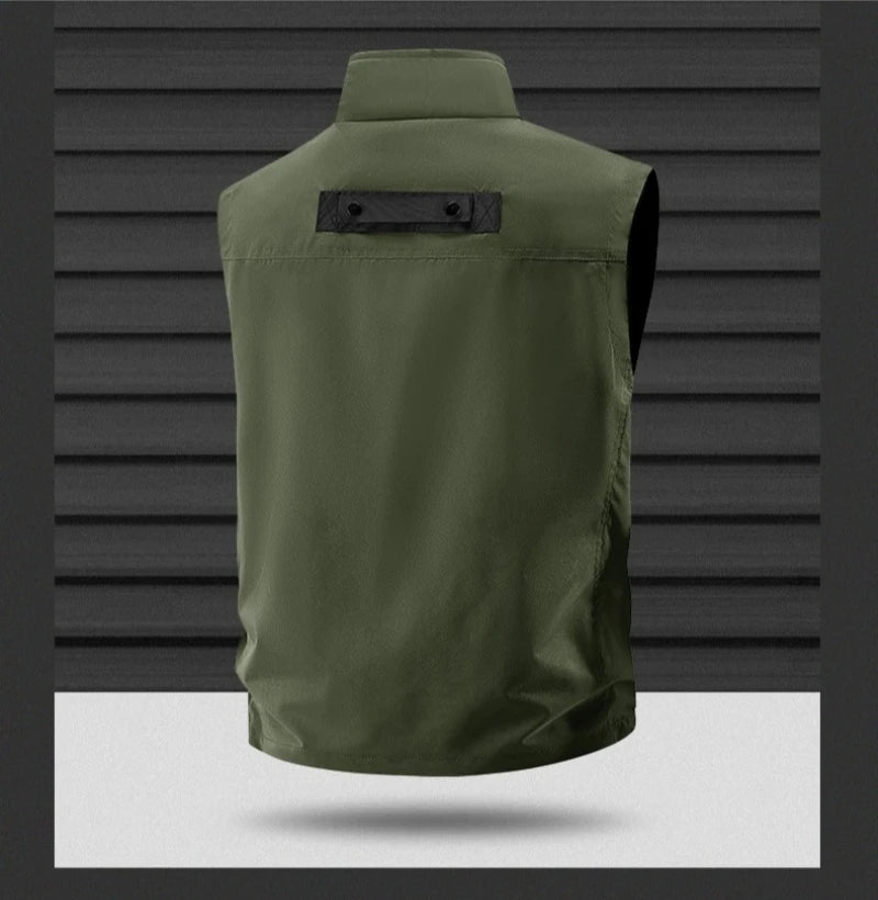 Outdoor Cycling Mountain Climbing Fishing Hiking Fashionable Tourism Camping Solid Color Versatile Casual Workwear, Loose Vest