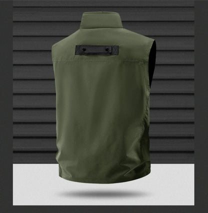 Outdoor Cycling Mountain Climbing Fishing Hiking Fashionable Tourism Camping Solid Color Versatile Casual Workwear, Loose Vest