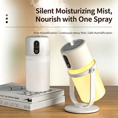 Portable 300ml Ultrasonic Humidifier Plug-in Rechargeable Low Noise Desktop Humidifier for Home Office Air Conditioner Hydration
