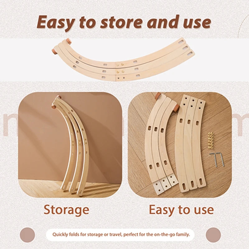 1Set Wooden Rattle Teethers Baby Toys Play Gym Mobile Newborn Sensory Structure Baby Nursing Gifts Handmade Stroller Accessories
