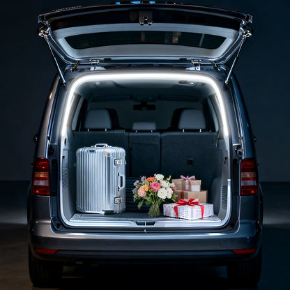 For 2020-2025 Volkswagen Caddy 5TH Rear Trunk LED Light Bar Strips Trunk Interior Decorative Lamp Strip Luggage Atmosphere Light