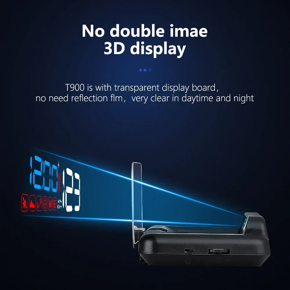 C500 BLUE OBD /T900 GPS HUD Gauge Display Car Head Up Display LCD Car Turbo Gauge Digital Odometer Universal Speed On-board Comp